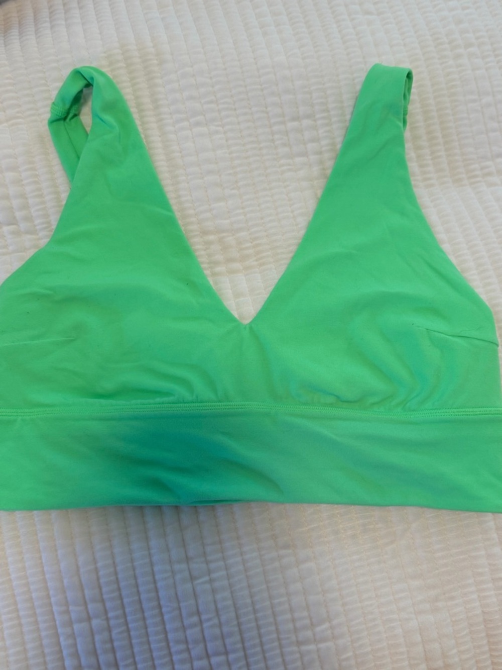 lululemon athletica Lime Green V-Neck Wireless Bralette- pads not included